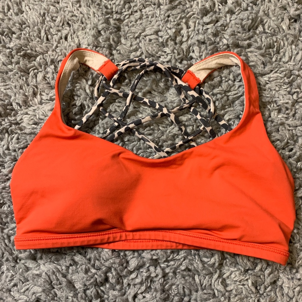 Lululemon Peach & Cheetah Print Sports Bra